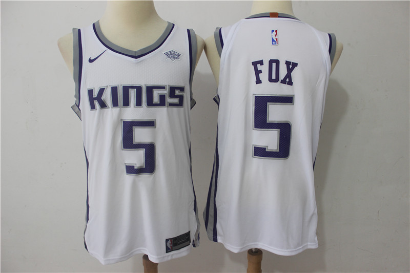 Men Sacramento Kings #5 Fox White Game Nike NBA Jerseys->->NBA Jersey